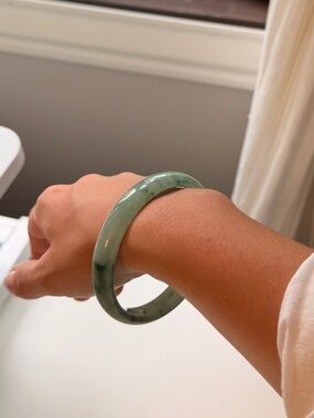 Green Jade Bangle Bracelet